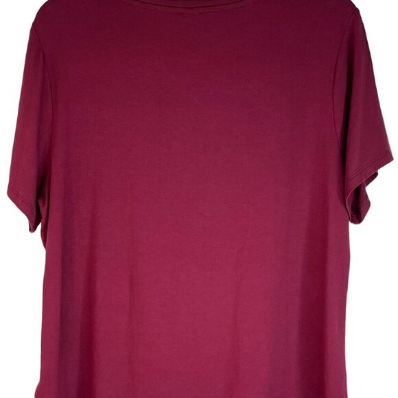 Old Navy Luxe Maroon Boat neck short slv Top Sz L - Picture 4 of 6